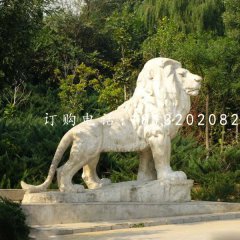 西洋獅石雕，公園動物石雕