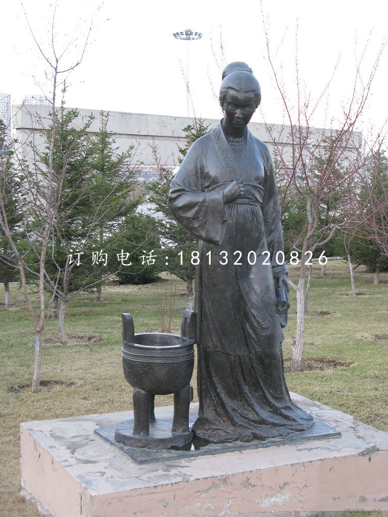 李清照銅雕,古代詩人銅雕