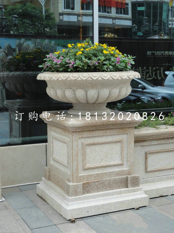 花缽石雕,景觀石雕