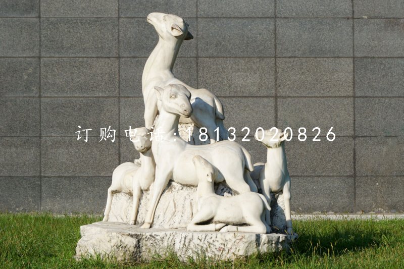 小羊石雕,公園動(dòng)物石雕