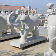 大象石雕,大理石動物