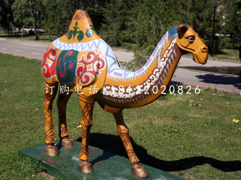 玻璃鋼駱駝雕塑,彩繪動(dòng)物