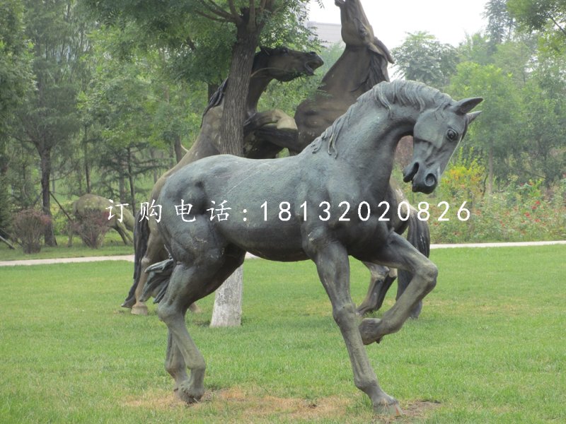 公園馬雕塑，銅雕馬