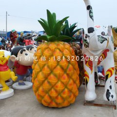 玻璃鋼仿真菠蘿，仿真水果雕塑