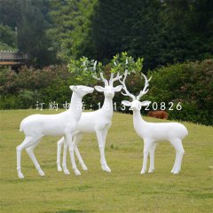 玻璃鋼樹葉鹿，玻璃鋼抽象動物雕塑