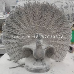 大理石孔雀開(kāi)屏，動(dòng)物石雕