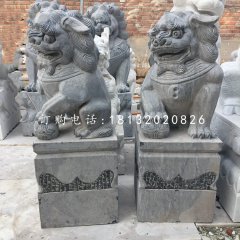 青石仿古石獅子,看門石桌石雕
