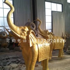 象鼻向上的大象銅雕,廣場大象銅雕