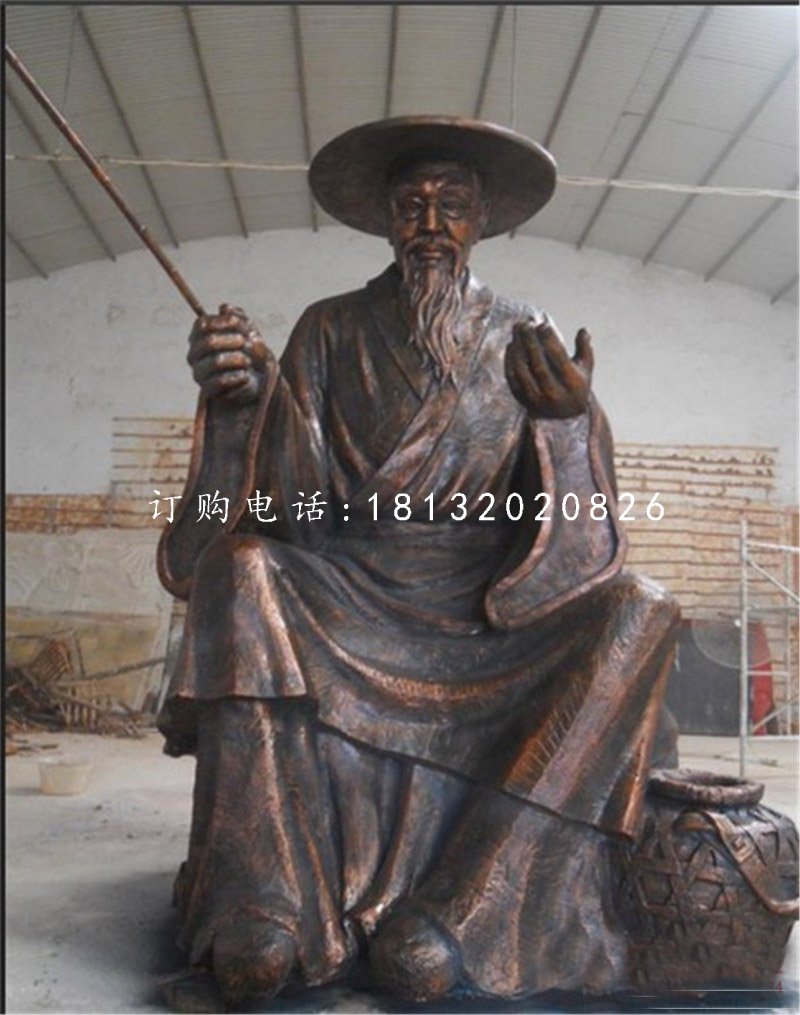 姜太公銅雕,古代人物銅雕