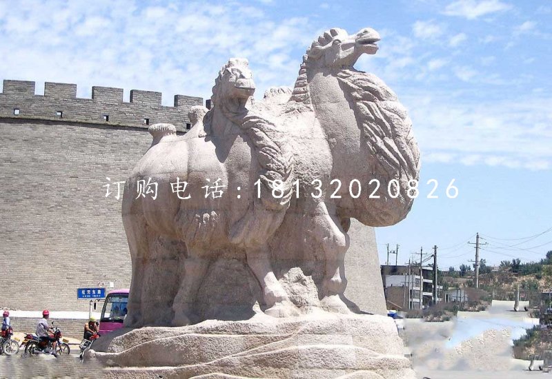 駱駝石雕，大理石動物雕塑