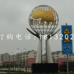 不銹鋼手托地球儀雕塑,不銹鋼城市雕塑