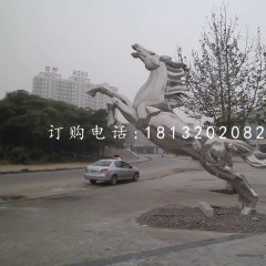 立馬成功雕塑，廣場(chǎng)不銹鋼雕塑