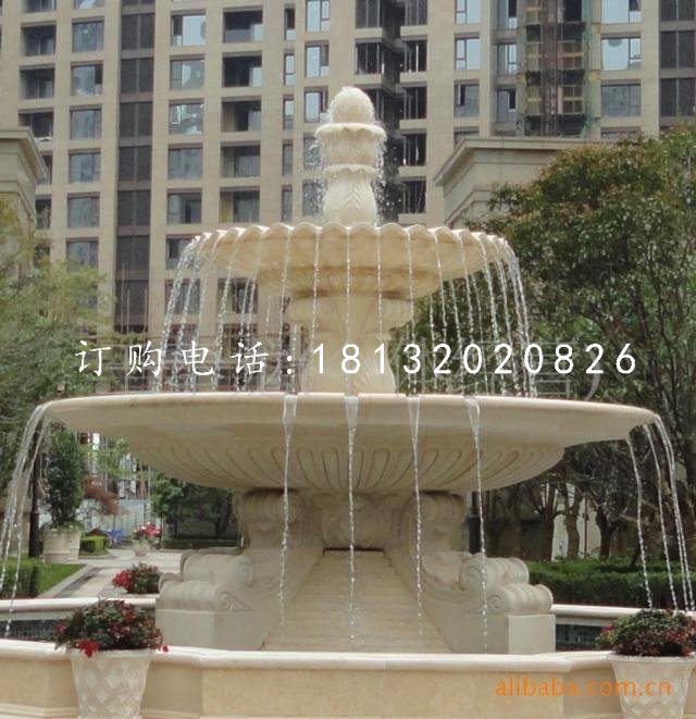 三層歐式噴泉石雕,小區噴泉雕塑