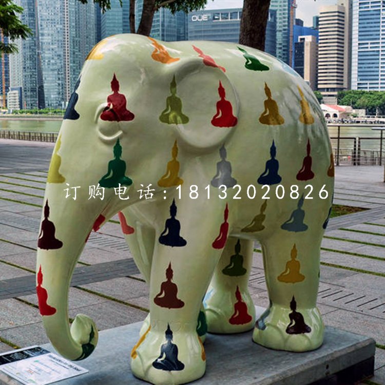 玻璃鋼彩繪大象，商場美陳雕塑 (1)[1].jpg