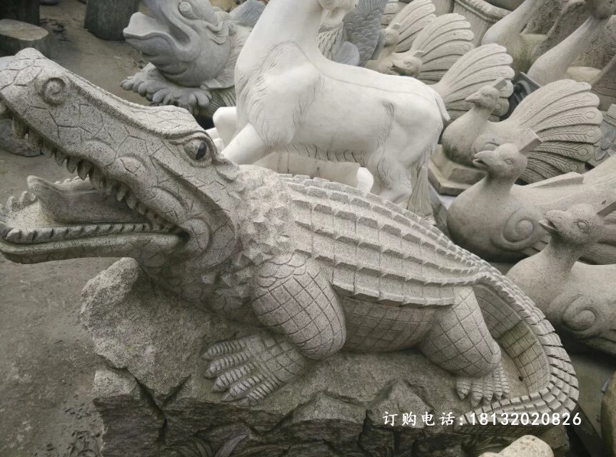 鱷魚石雕，大理石鱷魚雕塑 (1).jpg