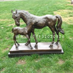 母子馬銅雕,公園銅雕馬