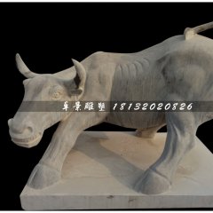 華爾街牛石雕,青石牛雕塑