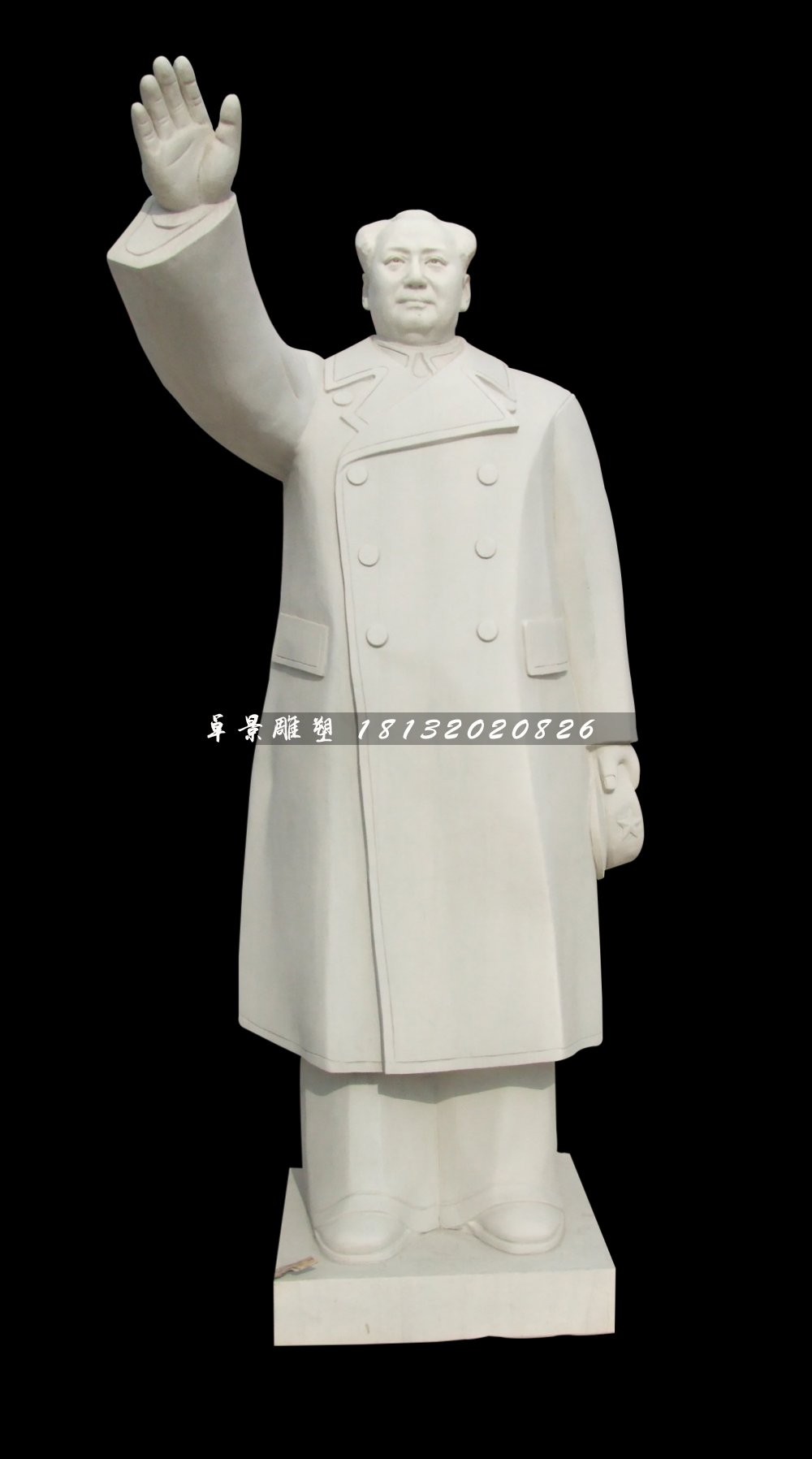 廣場(chǎng)偉人石雕，漢白玉毛主席揮手石雕 (1).jpg