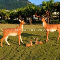 仿真梅花鹿擺件,玻璃鋼景觀動物擺件