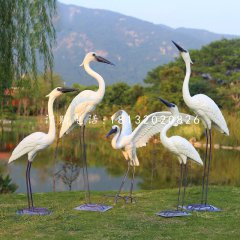 白鷺雕塑,公園玻璃鋼仿真動物