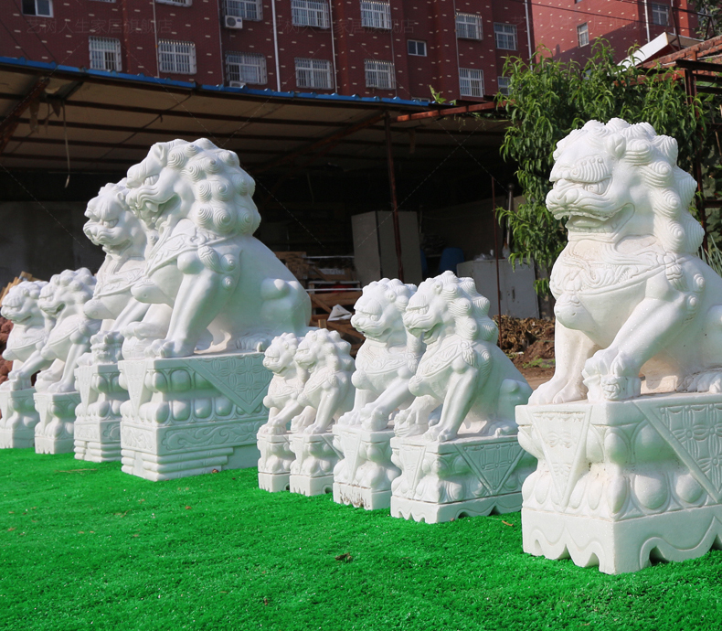 漢白玉獅子，寺廟景觀石雕