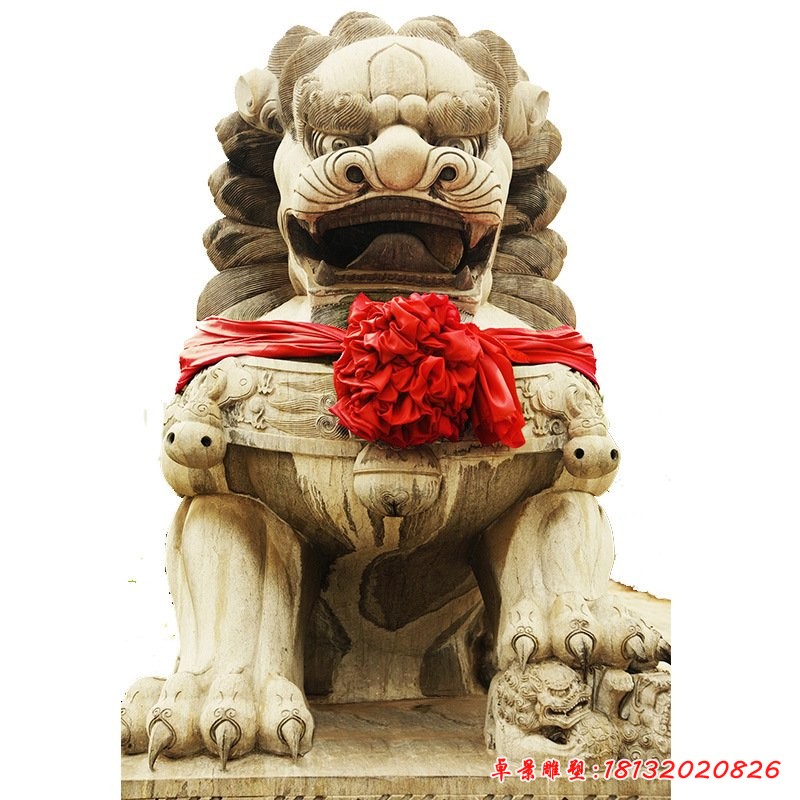 大理石獅子企業(yè)門(mén)口動(dòng)物石雕 (2)