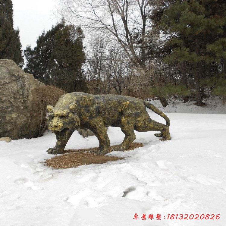 老虎銅雕，公園老虎動(dòng)物雕塑