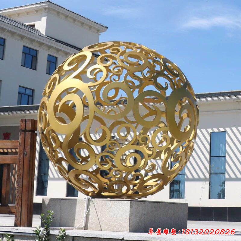 不銹鋼雕塑球 不銹鋼鏤空球雕塑定做來宏恒，不銹鋼噴泉藝術品制作 不銹鋼雕塑價格低16446830 (5)