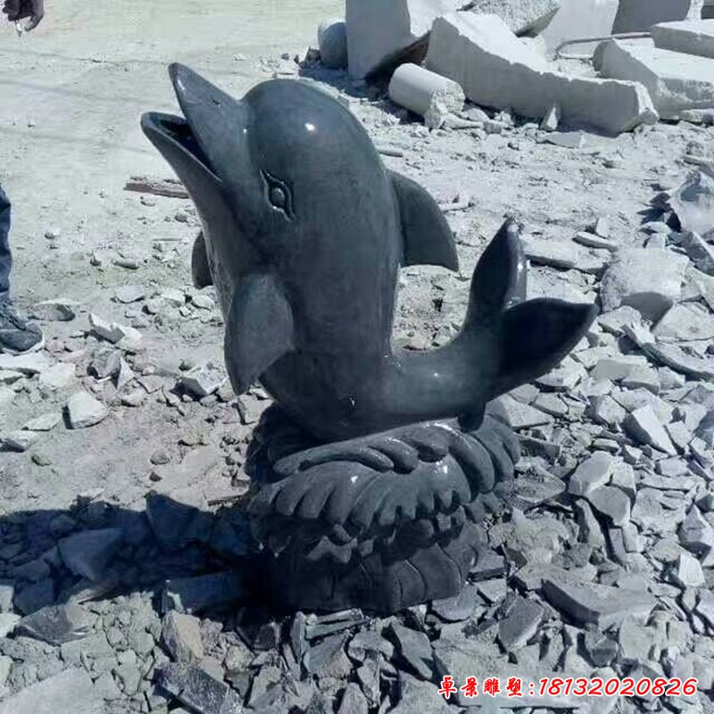 青石海豚石雕，動物石雕 (2)
