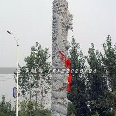 石雕龍柱,大理石龍柱雕塑