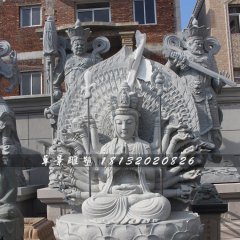 千手觀音石雕，大理石千手觀音菩薩雕塑