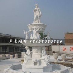 漢白玉噴泉雕塑,人物噴泉石雕