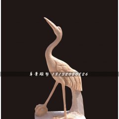 仙鶴石雕,晚霞紅仙鶴雕塑,公園動物雕塑