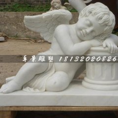 西方天使石雕，漢白玉天使雕塑
