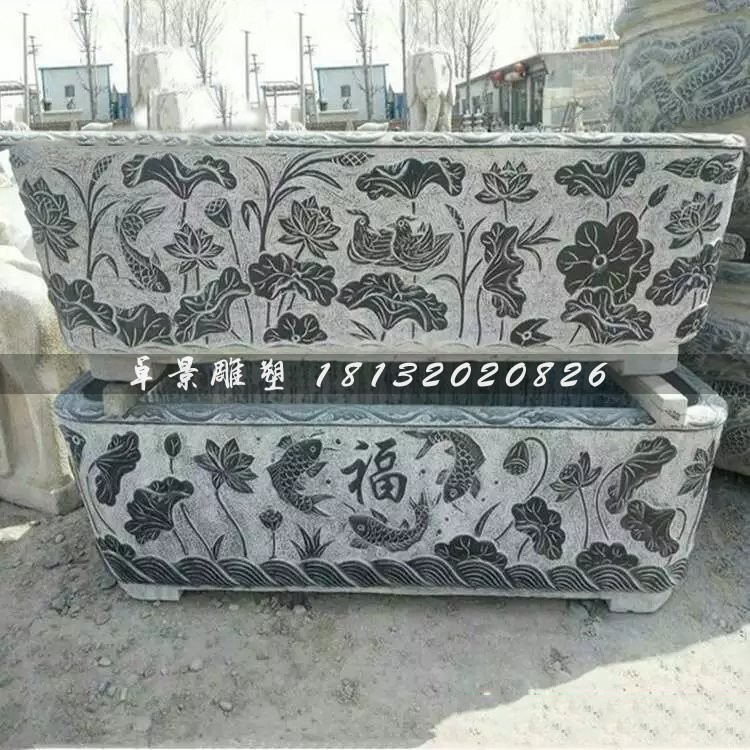方形水缸石雕，仿古石雕