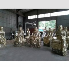 玻璃鋼十八羅漢雕塑，仿銅玻璃鋼雕塑