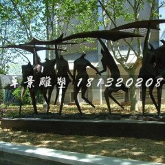 抽象人物銅雕，廣場景觀銅雕