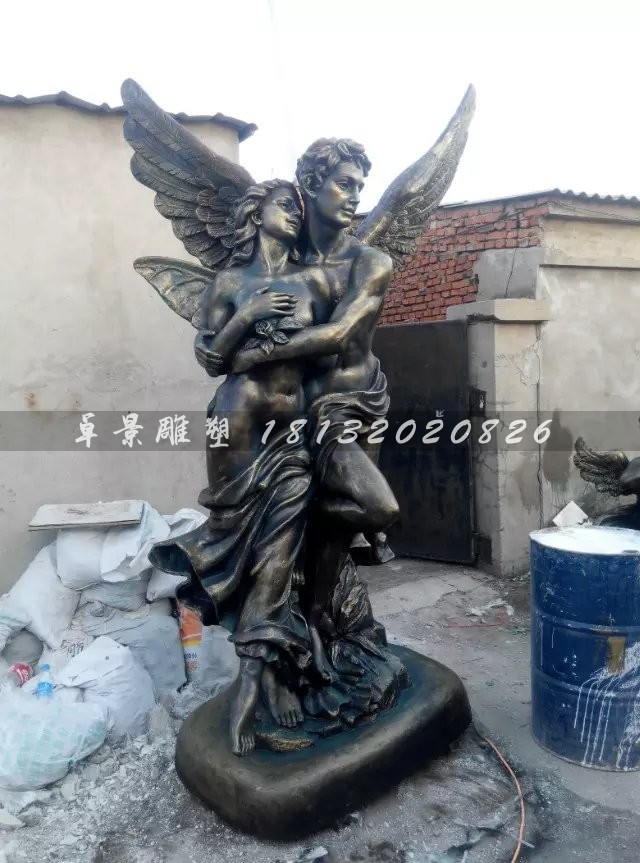 西方愛神雕塑，玻璃鋼仿銅人物雕塑(2)