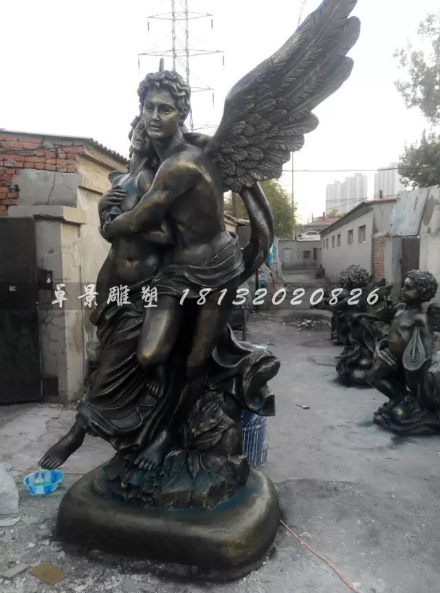 西方愛神雕塑，玻璃鋼仿銅人物雕塑 (1)