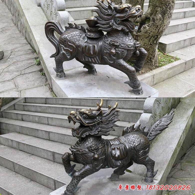 銅雕麒麟鎮宅動物雕塑