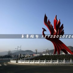 不銹鋼鳳凰雕塑,不銹鋼城市標(biāo)志雕塑