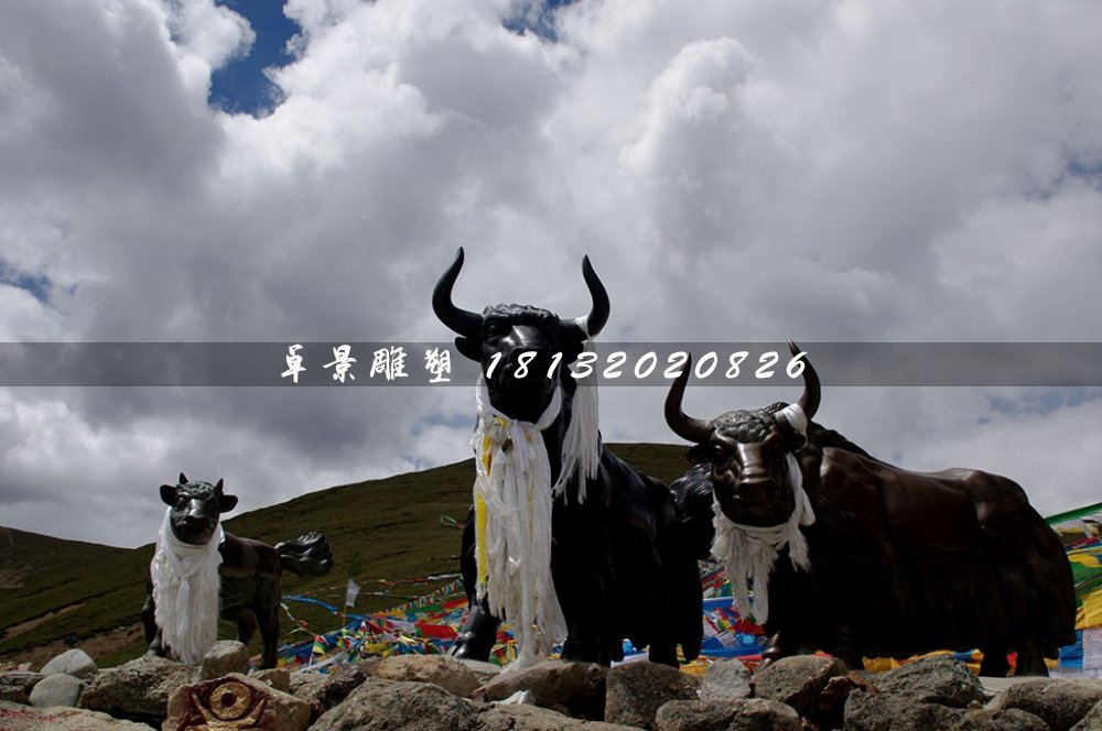不銹鋼牦牛雕塑，不銹鋼草原雕塑