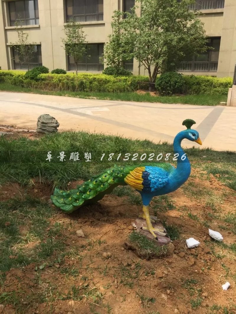 玻璃鋼孔雀雕塑,仿真孔雀雕塑