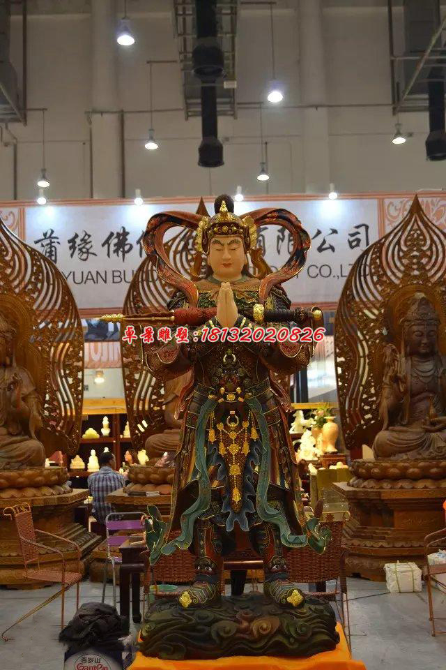 玻璃鋼韋陀菩薩雕塑,玻璃鋼神仙雕塑