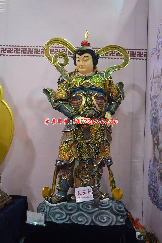 玻璃鋼韋陀菩薩雕塑,玻璃鋼神仙雕塑