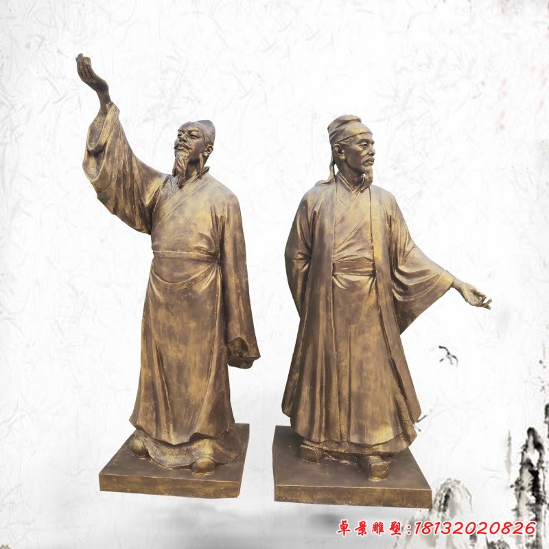詩仙李白雕塑，玻璃鋼人物雕塑