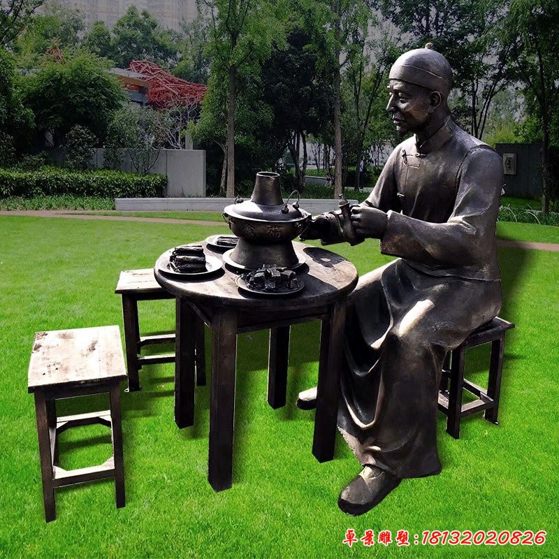 品嘗雕塑,玻璃鋼古代人物雕塑