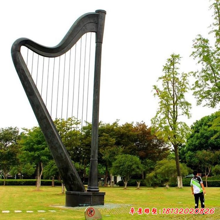 公園景區豎琴銅雕