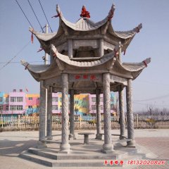 小區雙層石雕涼亭