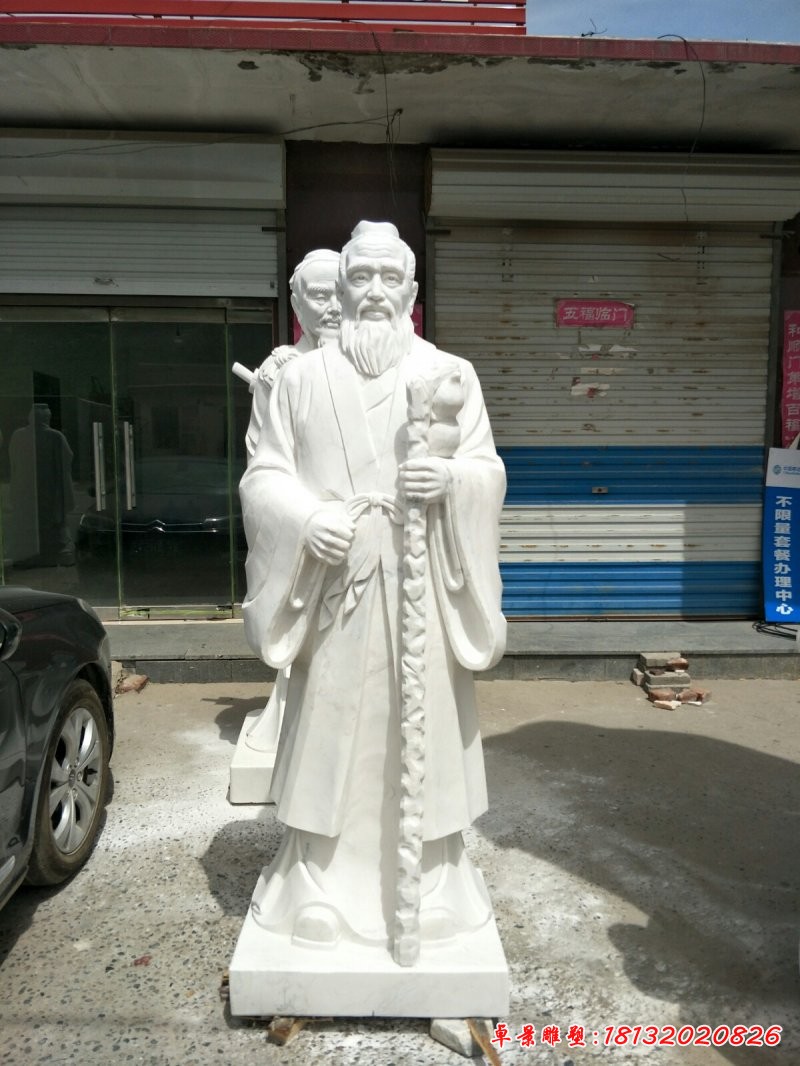 漢白玉孫思邈雕塑,古代人物雕塑